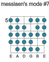Guitar scale for messiaen's mode #7 in position 5